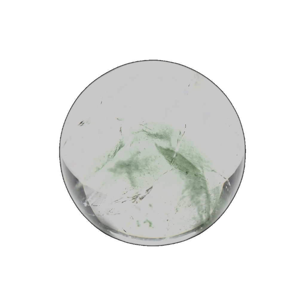 Green Phantom Quartz — polished bead
